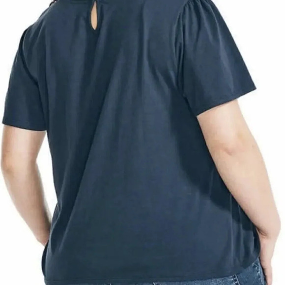 Nautica Women’s Side-Tie Short Sleeve Comfort T-Shirt, Navy Seas, XL - Picture 3 of 6